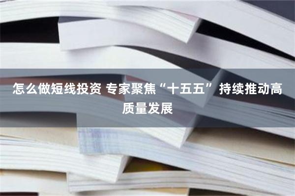 怎么做短线投资 专家聚焦“十五五” 持续推动高质量发展