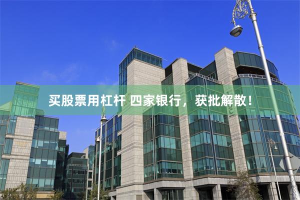 买股票用杠杆 四家银行，获批解散！