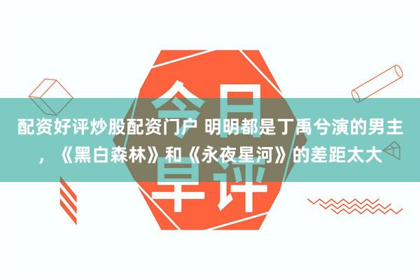 配资好评炒股配资门户 明明都是丁禹兮演的男主，《黑白森林》和《永夜星河》的差距太大