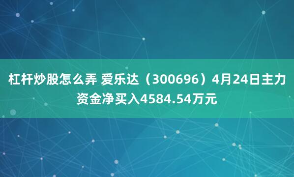 杠杆炒股怎么弄 爱乐达（300696）4月24日主力资金净买入4584.54万元
