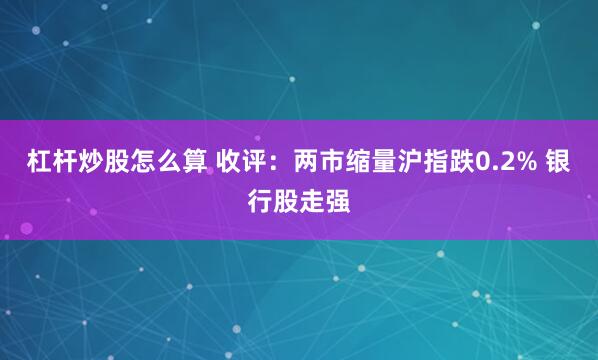 杠杆炒股怎么算 收评：两市缩量沪指跌0.2% 银行股走强