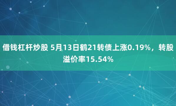 借钱杠杆炒股 5月13日鹤21转债上涨0.19%，转股溢价率15.54%