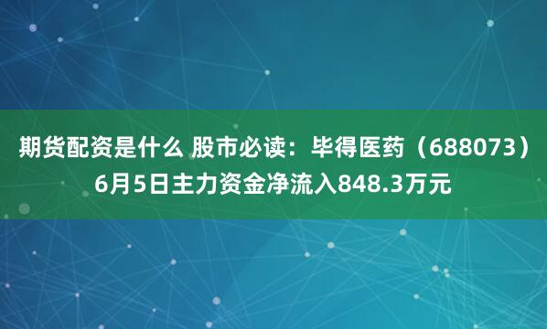 期货配资是什么 股市必读：毕得医药（688073）6月5日主力资金净流入848.3万元