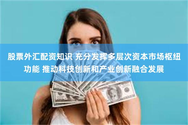 股票外汇配资知识 充分发挥多层次资本市场枢纽功能 推动科技创新和产业创新融合发展